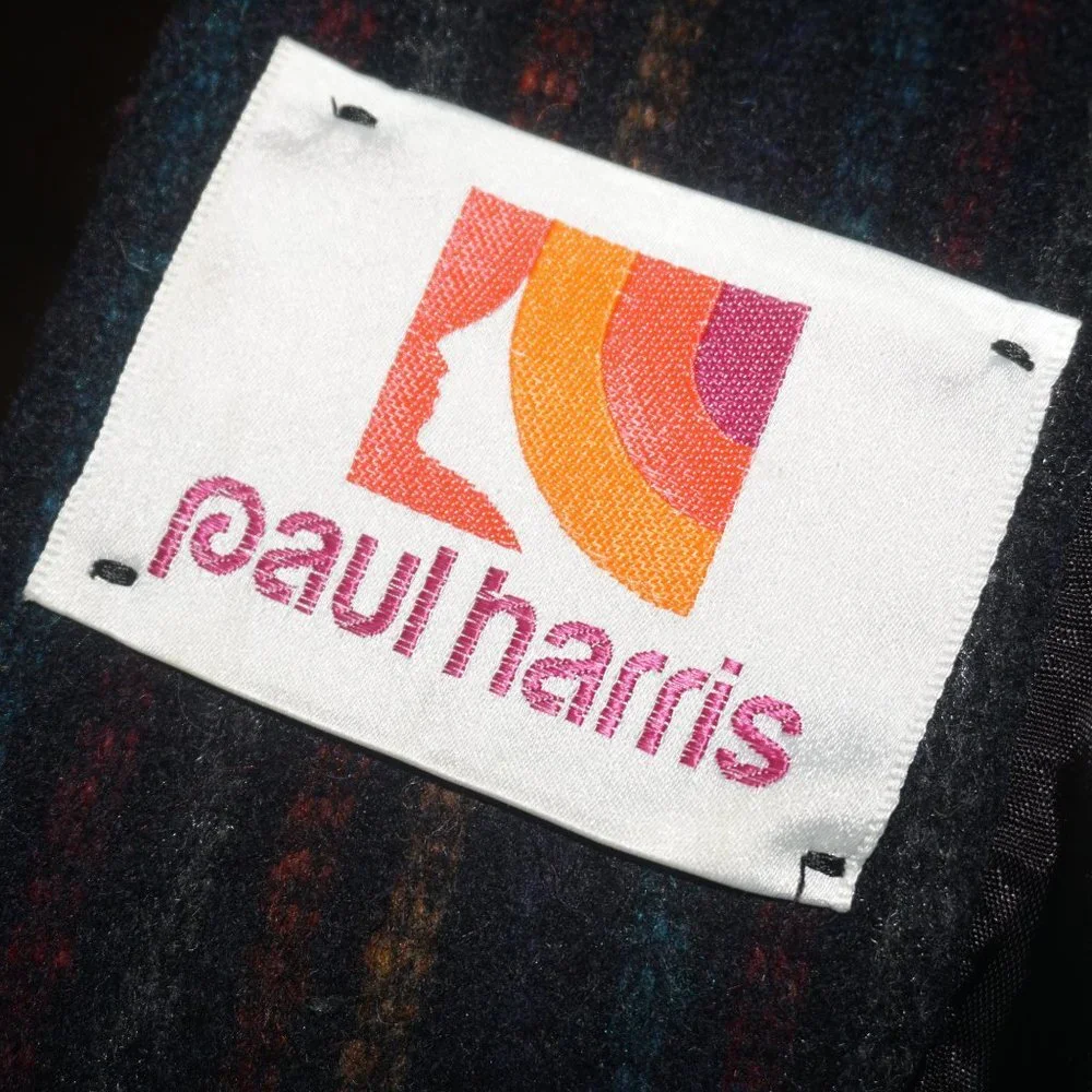 Vintage 70s Rainbow Vertical Striped Wool Pea Coat Small - Picture 6 of 9